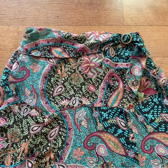 Vintage Paisley Side Buckle Skirt 14 Fairy Gauzy Boho Y2K Whimsical Dainty Artsy - Picture 3 of 8